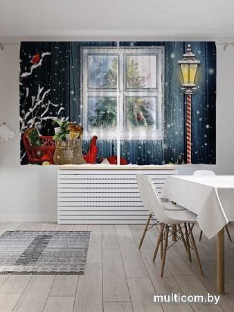 Комплект штор JoyArty Сани с подарками 1.45x1.8 м p_78667_145x180 (2 шт)
