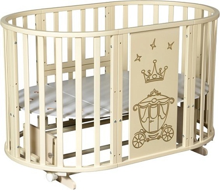 Кроватка-трансформер Антел Северянка-3 Корона (слоновая кость)