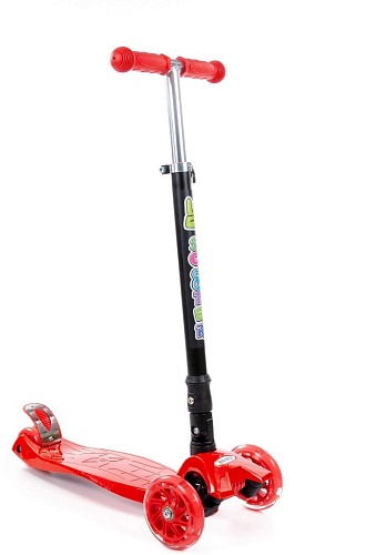 Двухколесный детский самокат Полесье Со складной ручкой 0072C 94414 (красный/черный)