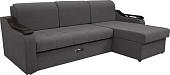 Диван Сириус Лидер-4 с оттоманкой НПБ 260x165 (Eva 07 велюр темно-серый)