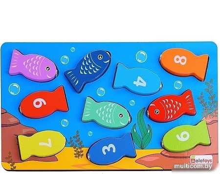 Развивающая игрушка Alatoys Сортер Рыбалка с магнитной удочкой СОР88