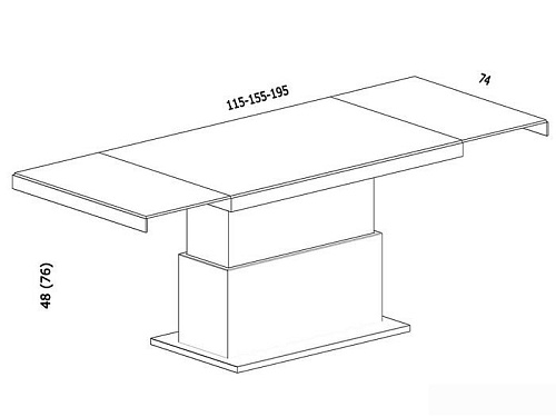 Стол-трансформер Levmar Space (стекло белый/сатинированная сталь)