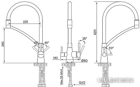 Смеситель Paulmark Siegen Si213111-GM (вороненая сталь)