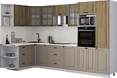 Готовая кухня Интерлиния Мила Деко 1.68x3.2 LV (луна/дуб вотан/опал светлый)