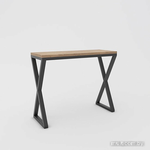 Барный стол Hype Mebel Амарион 120x55 (черный/дуб галифакс натуральный)