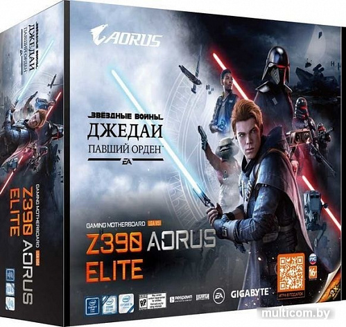 Материнская плата Gigabyte Z390 Aorus Elite (код на Звездные войны Джедаи: Павший орден)