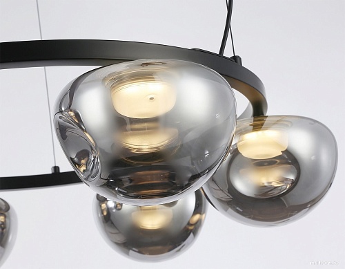 Подвесная люстра Ambrella light LH12003/6 BK/GD/SM (черный/золото/дымчатый)