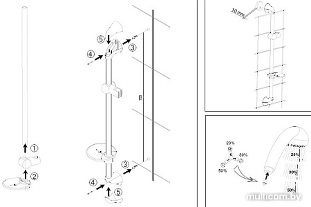 Душевой гарнитур Jacob Delafon Basic 2 E14330-CP