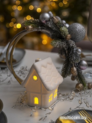 Ночник Лючия Зимняя Избушка 21 186-21 (белый фарфоровый)