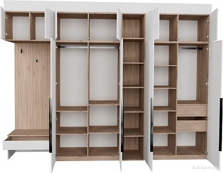 Стенка Рэйгрупп Рэй P245-B12-2-EBE В12-2 (дуб элисон/белый премиум)