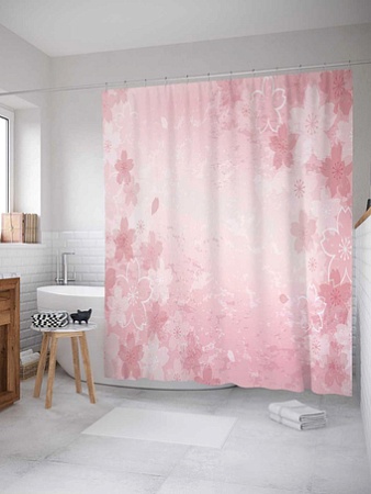 Шторка-занавеска для ванны JoyArty Вьющиеся цветки sc_14309