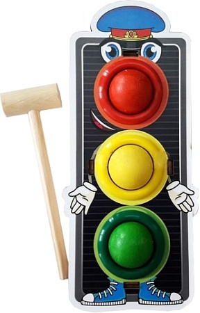 Молоточек WoodLand Toys Светофор 3 отверстия 115202