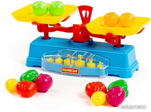 Весы игрушечные Полесье Весы с набором продуктов 53787