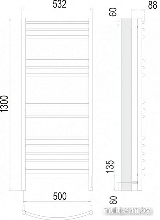 Полотенцесушитель TERMINUS Классик П15 500x1300 (сенсор быстрого касания, белый)