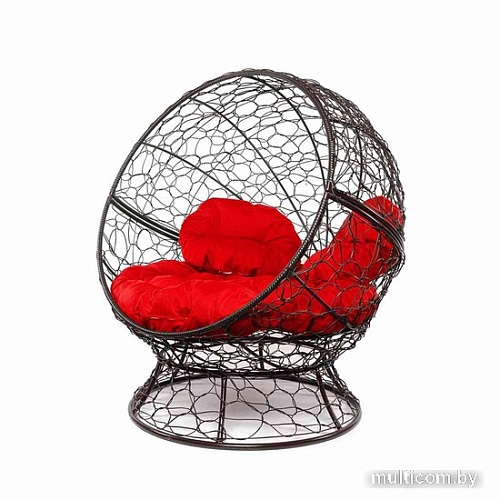 Кресло M-Group Апельсин 11520206 (коричневый ротанг/красная подушка)