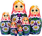 Развивающая игра Брестская Матрешка С букетом ромашек (набор 7 шт)