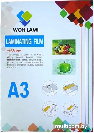 Пленка для ламинирования Won Lami глянцевая A3 250 мкм, 100 л