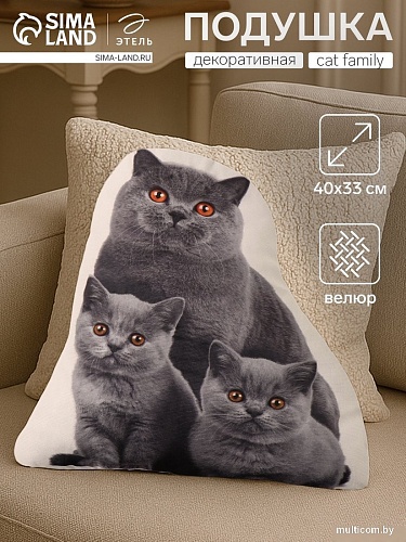 Декоративная подушка Этель Cat family 10864246