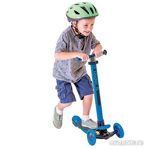 Трехколесный самокат Yvolution Glider XL (черно-синий)