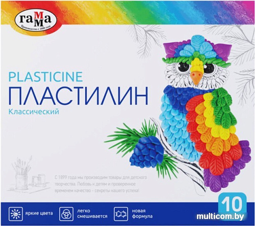 Пластилин Гамма Классический 281032 (10 цв)