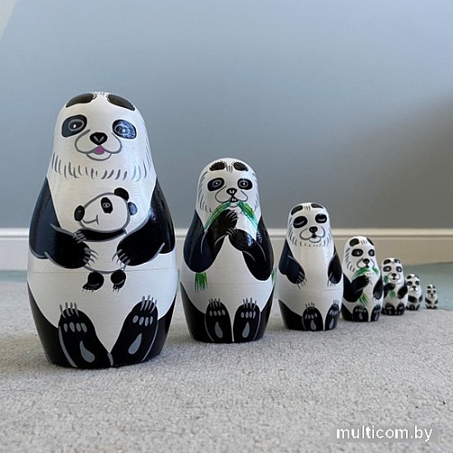 Развивающая игра Брестская Матрешка Медведь панда (набор 7 шт)