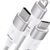 Кабель Baseus One-For-Three Fast Charging Data Cable 3.5A USB Type-A - USB Type-C/microUSB/Lightning (0.5 м, белый)