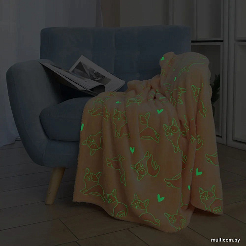 Плед Casa Conforte Stella Corgi 100x150 6155123 (желтый)