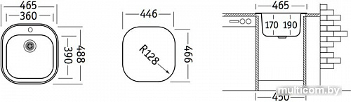 Кухонная мойка Ukinox Галант GAL465.488-GT6K 0C