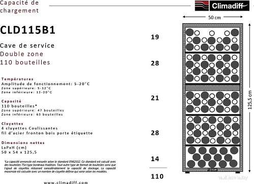 Винный шкаф Climadiff CLD115B1