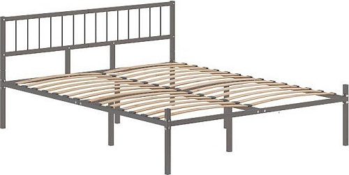 Кровать Домаклево Металика В3 140x200 (серый)
