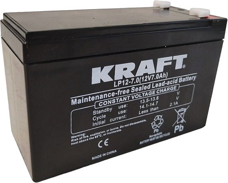 Аккумулятор для ИБП KRAFT LP12-7 (12V/7Ah)