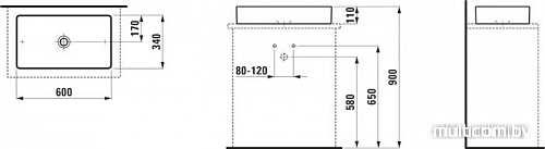 Умывальник Laufen Living Square 60x34 [8114340001121]