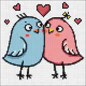 Алмазная мозаика Wizardi Влюбленные птички 2WD3022