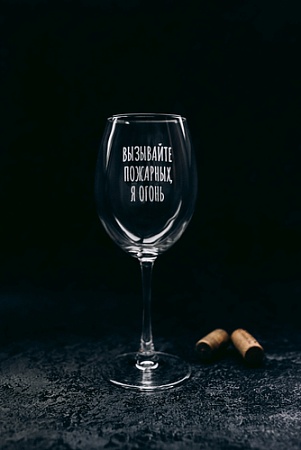 Бокал для вина Мастерская TrueLaser Вызывайте пожарных, я огонь BV561