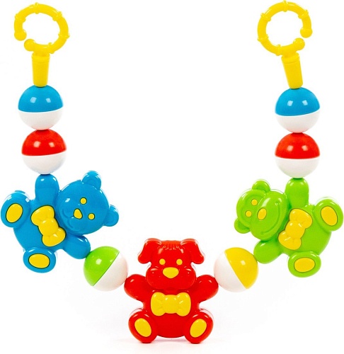 Погремушка Полесье Забавные зверята 24460 (зеленый/красный/голубой)