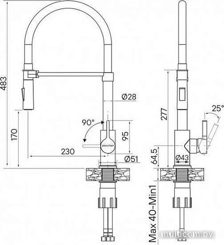 Смеситель Paulmark Halt Ha214021-401 (антрацит)