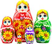 Развивающая игра Брестская Матрешка С букетом желтых гербер (набор 5 шт)