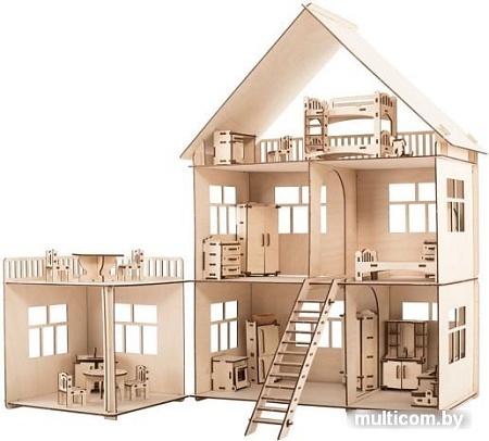Кукольный домик ХэппиДом Коттедж с пристройкой HK-D004
