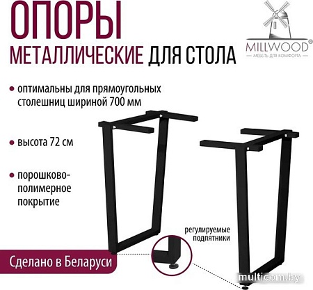 Millwood U-образное разборное 620 ПФ (черный металл)