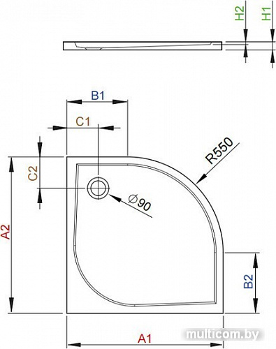 Душевой поддон Radaway Delos A 80x80 [SDA0808-01]