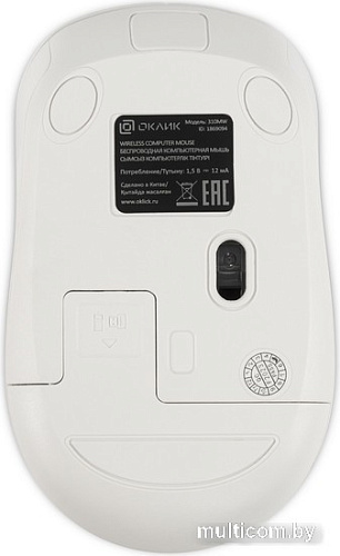 Мышь Oklick 310MW (белый/голубой)