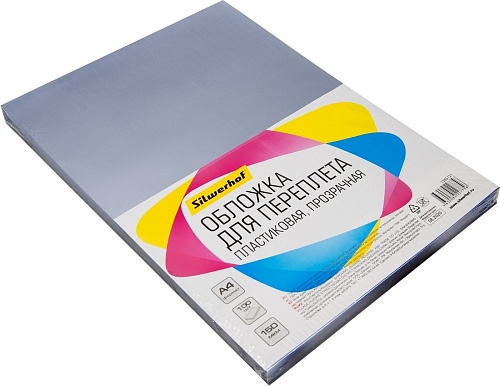 Пластиковая обложка для переплета Silwerhof A4 150мкм 1373591 100 шт (прозрачный)