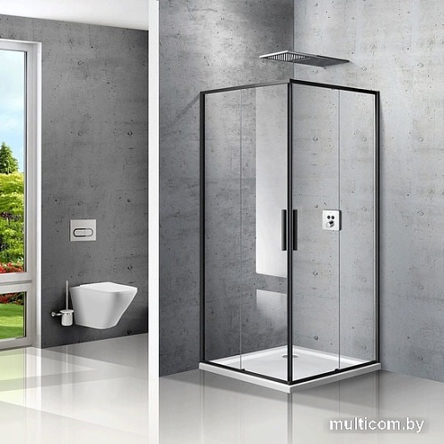 Душевой уголок Vincea Slim VSS-2SL900CLB (черный матовый/прозрачное)