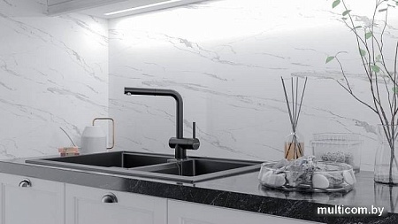 Смеситель Paulmark Dosse Do214418-418 (черный металлик)