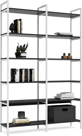 Стеллаж Crafto Симпл Плюс Лофт 06 1250x320x1900 (белый/графит)