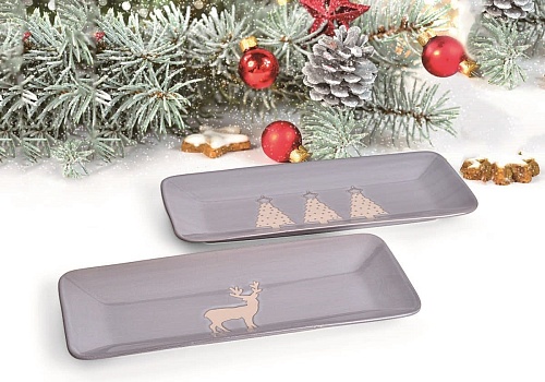 Набор десертных тарелок Arya Christmas Siberia 8680943243072 (2шт, серый)