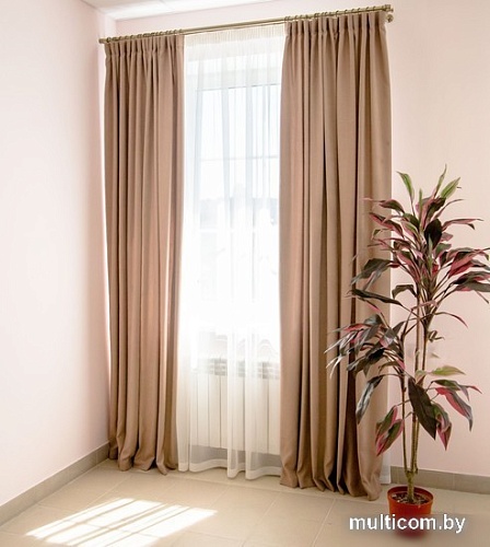 Комплект штор Decoretto Канвас теплый КТП-K33 4.25x2.7 м (песочный, 2 шт)