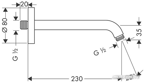 Держатель верхнего душа Hansgrohe 27412000