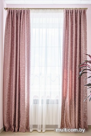 Комплект штор Decoretto Штукатурка чайная роза ШЧР-K8 4.25x2.7 м (розовый, 2 шт)