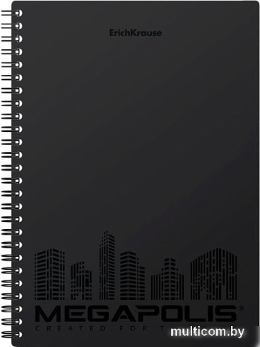 Общая тетрадь Erich Krause Megapolis черный 80 л клетка 50656